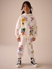 Ecru Graffiti Sweatshirt and Joggers Set (3-16yrs) - Image 1 of 8