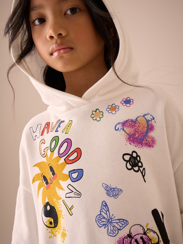 Ecru Graffiti Sweatshirt and Joggers Set (3-16yrs) - Image 2 of 8