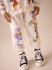 Ecru Graffiti Sweatshirt and Joggers Set (3-16yrs) - Image 3 of 8