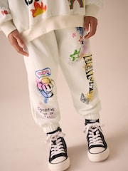 Ecru Graffiti Sweatshirt and Joggers Set (3-16yrs) - Image 8 of 8