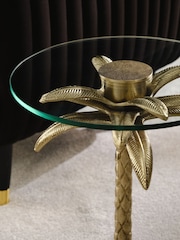 Gold Palm Tree Side Table - Image 2 of 5