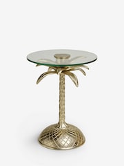 Gold Palm Tree Side Table - Image 4 of 5