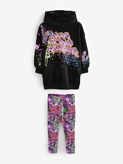 Black Graffiti Hoodie And Leggings Set (3-16yrs) - Image 4 of 7