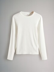 The Set Red/Ink Blue/Cream/Light Khaki 4 Pack Ribbed Long Sleeve T-Shirts - Image 6 of 11