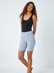 Roman Grey Light Turned Hem Stretch Shorts - Image 1 of 5