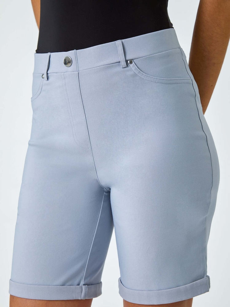 Roman Grey Light Turned Hem Stretch Shorts - Image 5 of 5