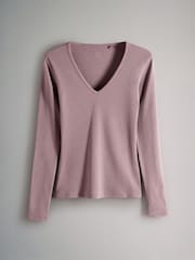The Set 4 Pack Ribbed V-Neck Long Sleeved T-Shirts - Bild 2 von 6