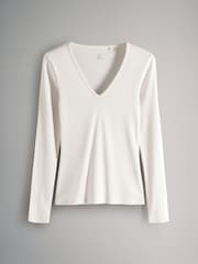 The Set 4 Pack Ribbed V-Neck Long Sleeved T-Shirts - Bild 4 von 6