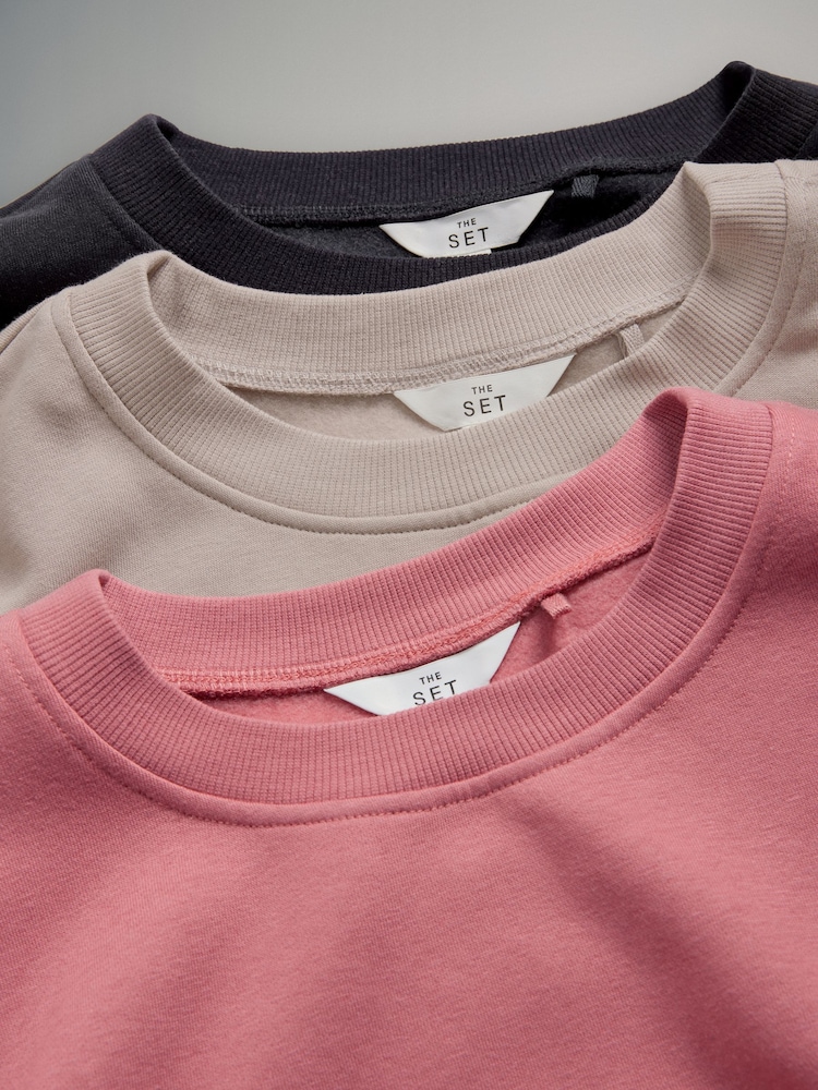 Pack de 3 sudaderas holgadas de cuello redondo de The Set - Imagen 10 de 10