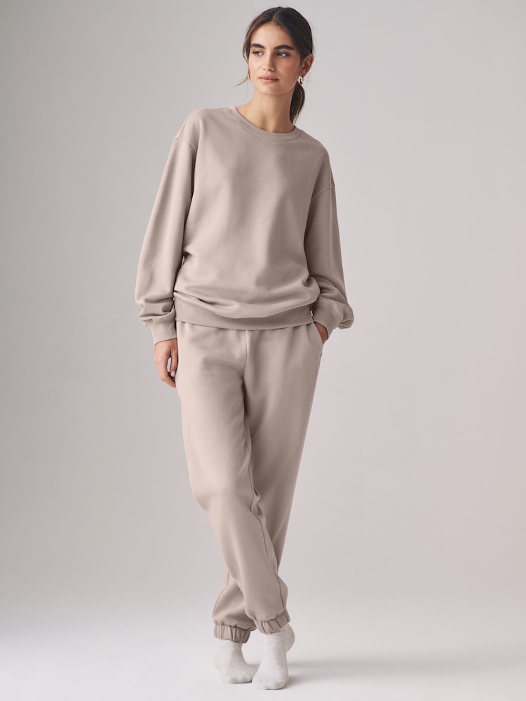 The Set Navy Blue/Taupe Brown/Rose Pink 3 Pack Relaxed Crew Neck Sweatshirt - Image 3 of 10