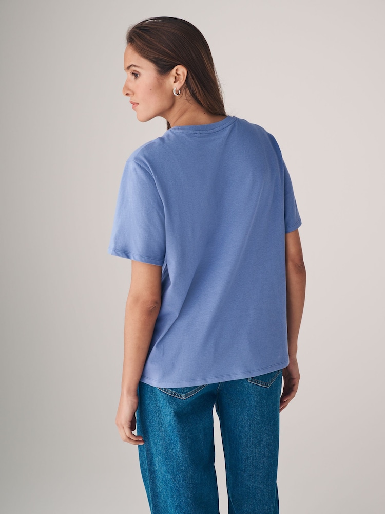Bleu marine/Bleu/Rouge/Cream/Navy&White Rayure - {} LotThe Set 5 de t-shirts décontractés à manches courtes % coton  100 - Image 5 of 13
