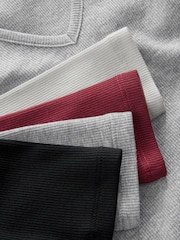 The Set 4 Pack Ribbed V-Neck Long Sleeve T-Shirts - Bild 11 von 13