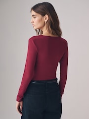 The Set 4 Pack Ribbed V-Neck Long Sleeve T-Shirts - Bild 5 von 13