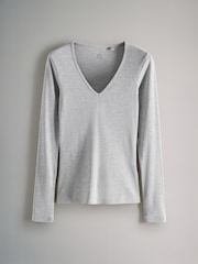 The Set 4 Pack Ribbed V-Neck Long Sleeve T-Shirts - Bild 7 von 13