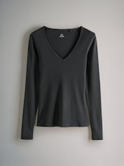 The Set 4 Pack Ribbed V-Neck Long Sleeve T-Shirts - Bild 9 von 13