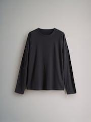 The Set Beige/Navy Blue/Red/White/Navy&White Stripe 5 Pack Relaxed Long Sleeve 100% Cotton T-Shirts - Image 7 of 12