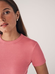 The Set Black/Rose Pink/Cream/Light Grey 4 Pack Ribbed Short Sleeve T-Shirts - Image 5 of 11