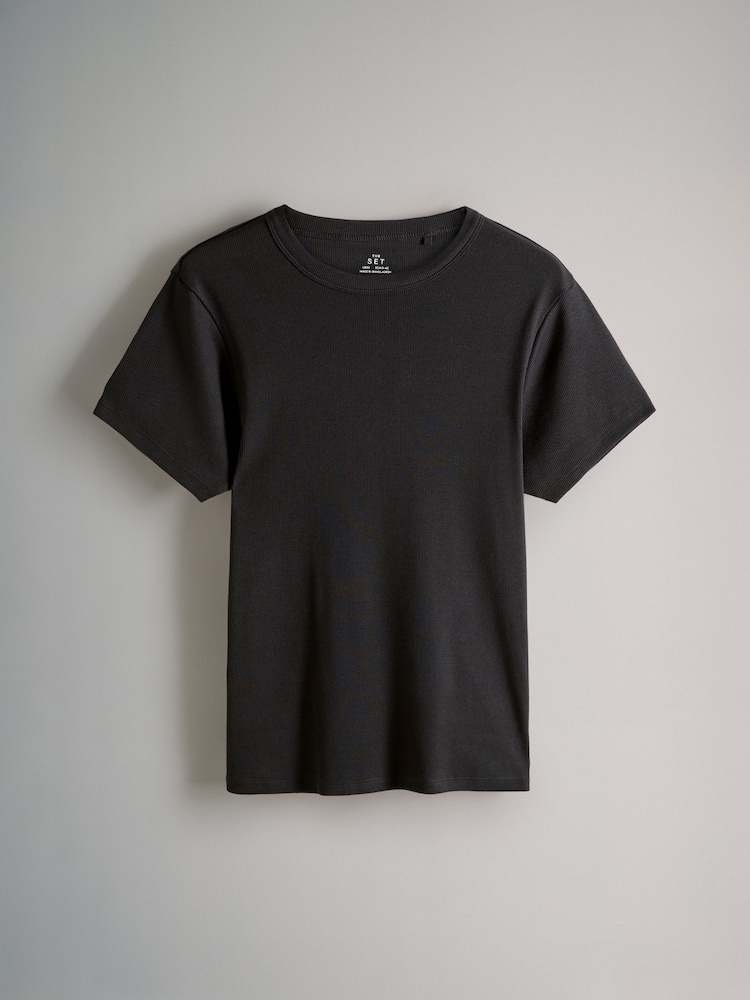 The Set lot de 4 t-shirts côtelés à manches courtes - Image 6 of 11