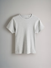 The Set Black/Rose Pink/Cream/Light Grey 4 Pack Ribbed Short Sleeve T-Shirts - Image 8 of 11