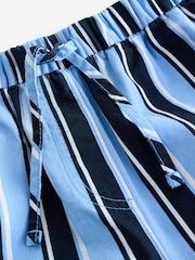 Blue Pull On Stripe Wide Leg 100% Cotton Trousers - Image 7 of 8