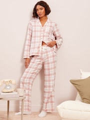 Friends Like These Pink Woven Check Pyjamas - Image 3 of 5