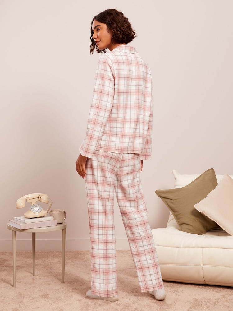 Friends Like These Pink Woven Check Pyjamas - Image 5 of 5