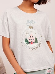 Friends Like These Blue Embrodiered Heart Tee And Leggings Lounge Set - Image 2 of 5