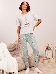 Friends Like These Blue Embrodiered Heart Tee And Leggings Lounge Set - Image 3 of 5