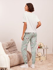Friends Like These Blue Embrodiered Heart Tee And Leggings Lounge Set - Image 4 of 5