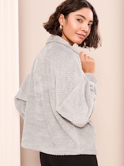 Friends Like These Grey Textured 3/4 Zip Up Fleece - Image 4 of 4