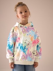 Ecru Graffiti Longline Hoodie (3-16yrs) - Image 1 of 3