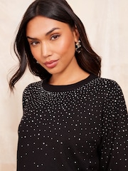 Friends Like These Black Scatter Hotfix Knit Jumper - Image 2 of 4