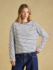 Joules 100% Cotton Ribbed Batwing Jersey Top - Imagen 1 de 8