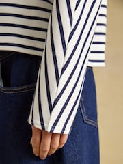 Joules 100% Cotton Ribbed Batwing Jersey Top - Imagen 7 de 8