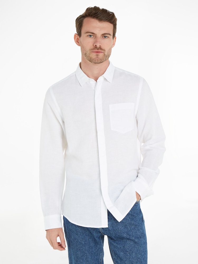 Calvin Klein White Cotton Regular Shirt - Image 1 of 6 Calvin Klein White Cotton Regular Shirt - Image 1 of 6