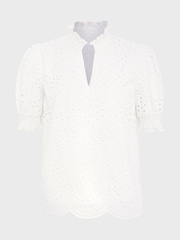 Hobbs White Isabelle 100% Cotton Blouse - Image 4 of 4