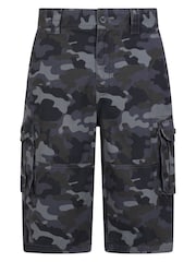 Mountain Warehouse Blue Mens Camo 100% Cotton Cargo Shorts - Image 1 of 6