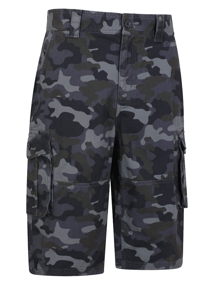 Mountain Warehouse Blue Mens Camo 100% Cotton Cargo Shorts - Image 2 of 6