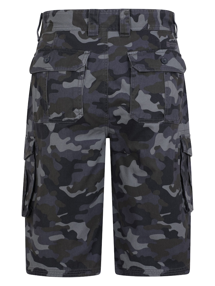 Mountain Warehouse Blue Mens Camo 100% Cotton Cargo Shorts - Image 3 of 6