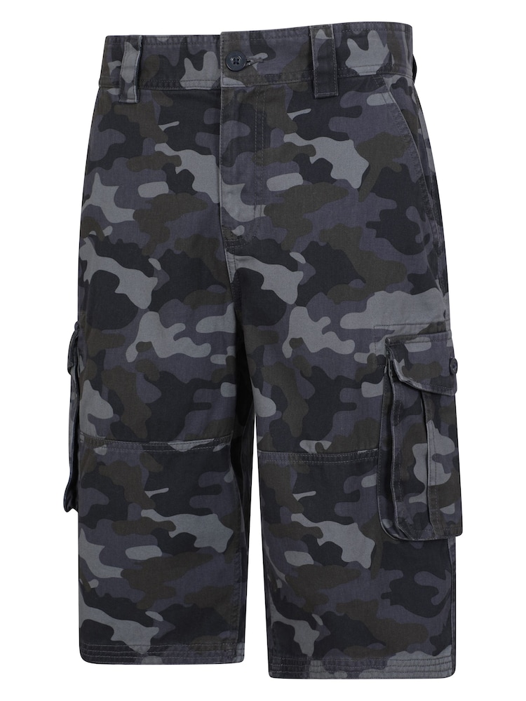 Mountain Warehouse Blue Mens Camo 100% Cotton Cargo Shorts - Image 4 of 6