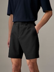 Black Plain Front Smart Shorts - Image 1 of 8