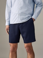 Navy Plain Front Smart Shorts - Image 1 of 10