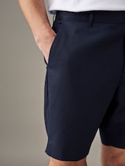 Navy Plain Front Smart Shorts - Image 4 of 10