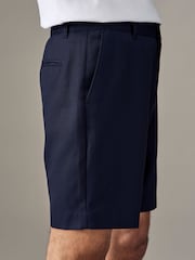 Navy Plain Front Smart Shorts - Image 5 of 10