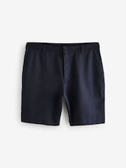Navy Plain Front Smart Shorts - Image 6 of 10