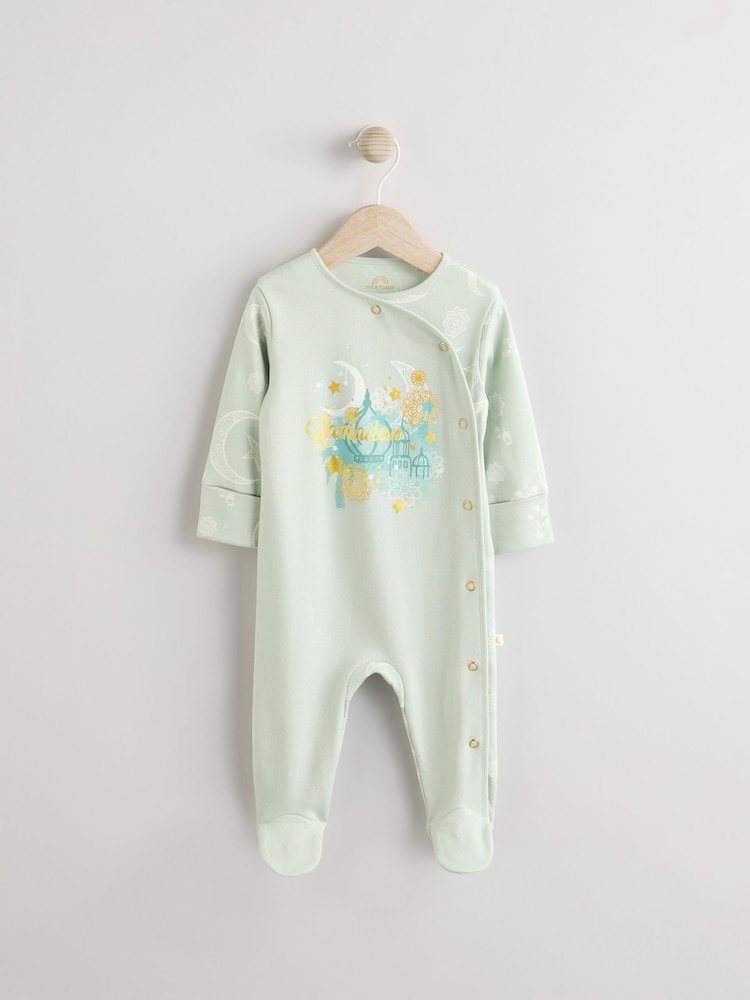 vert - 100% coton Cardigan Bébé Combinaison de nuit (0mois-2ans) - Image 1 of 7