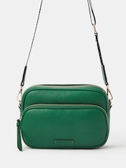 Accessorize Green Dina Double Zip Cross-Body Bag - Image 2 of 3