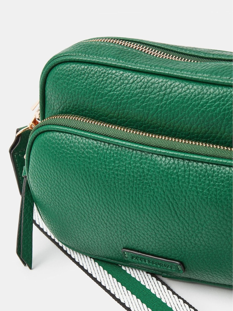 Accessorize Green Dina Double Zip Cross-Body Bag - Image 3 of 3 Accessorize Green Dina Double Zip Cross-Body Bag - Image 3 of 3