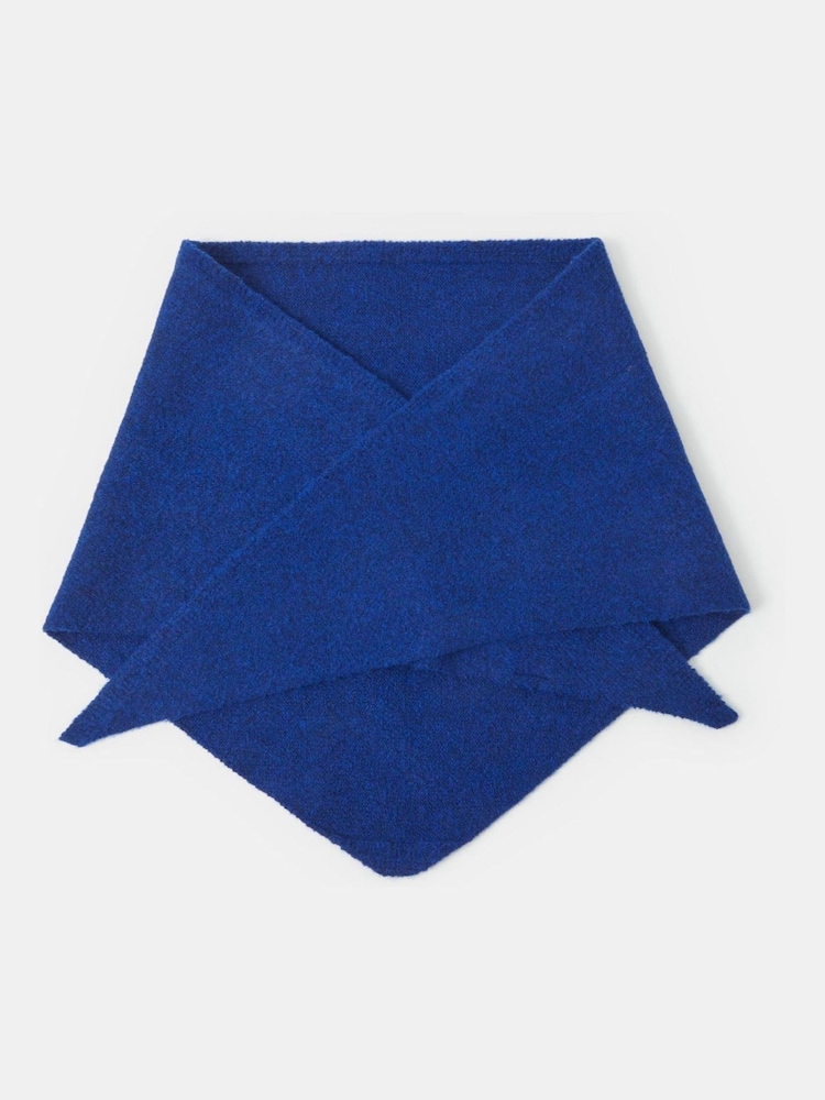 Accessorize Blue Knitted Triangle Scarf - Image 1 of 1 Accessorize Blue Knitted Triangle Scarf - Image 1 of 1