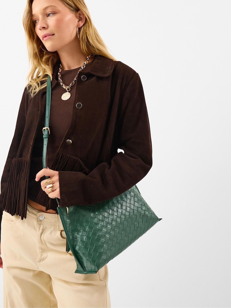 Accessorize Green Woven Crossbody Bag - Image 1 of 3 Accessorize Green Woven Crossbody Bag - Image 1 of 3